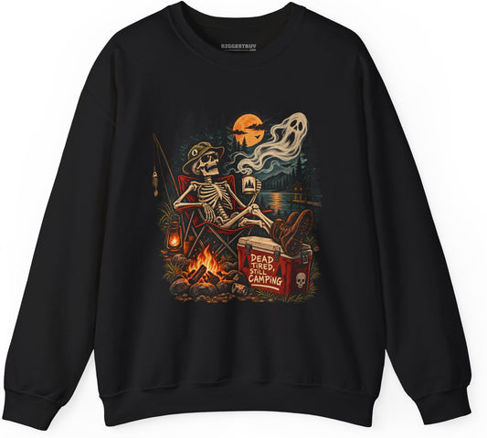 Dead Tired - Crewneck Sweatshirt in Black, front view