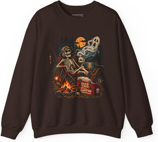 Dead Tired - Crewneck Sweatshirt in Dark Chocolate, front view