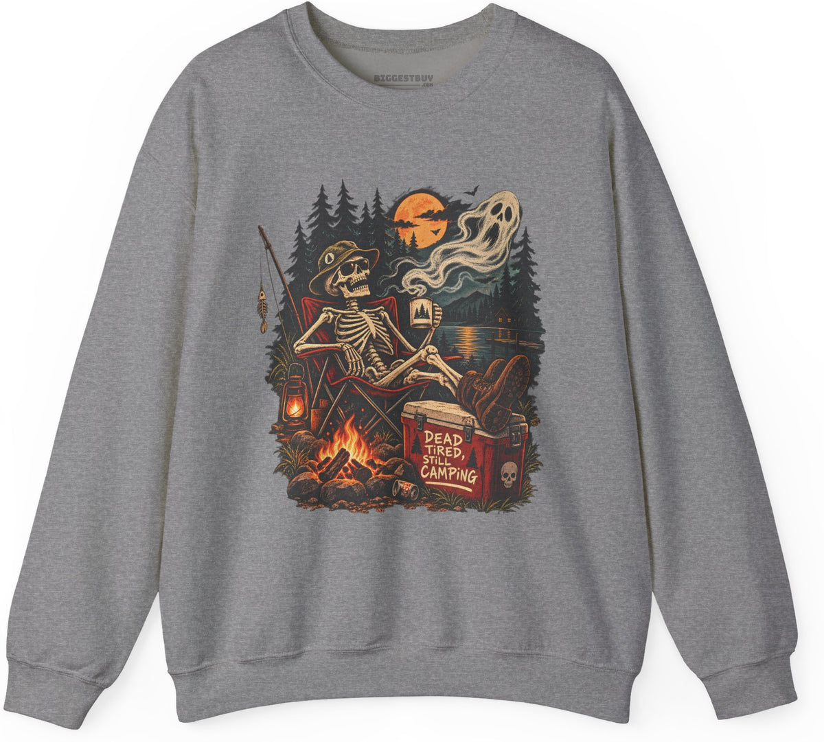 Dead Tired - Crewneck Sweatshirt in Graphite Heather, front view