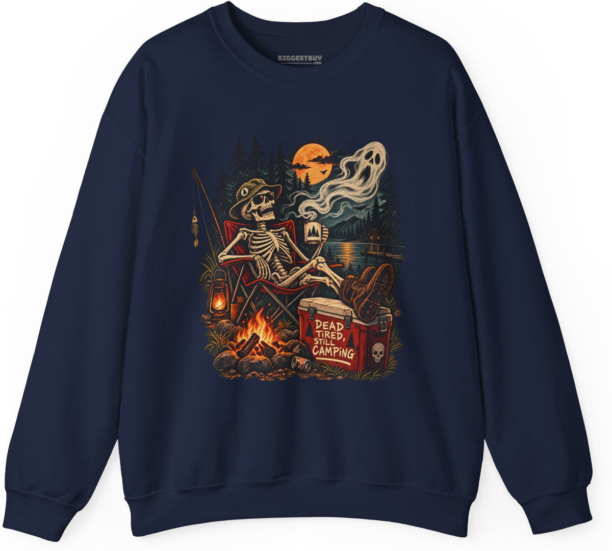 Dead Tired - Crewneck Sweatshirt in Navy, front view