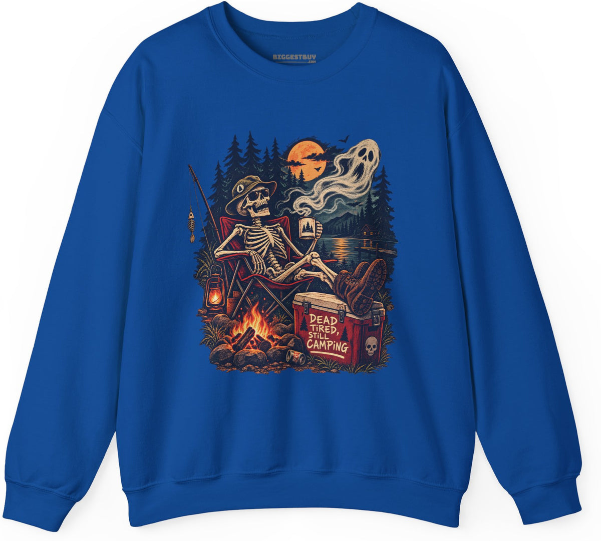 Dead Tired - Crewneck Sweatshirt in Royal, front view