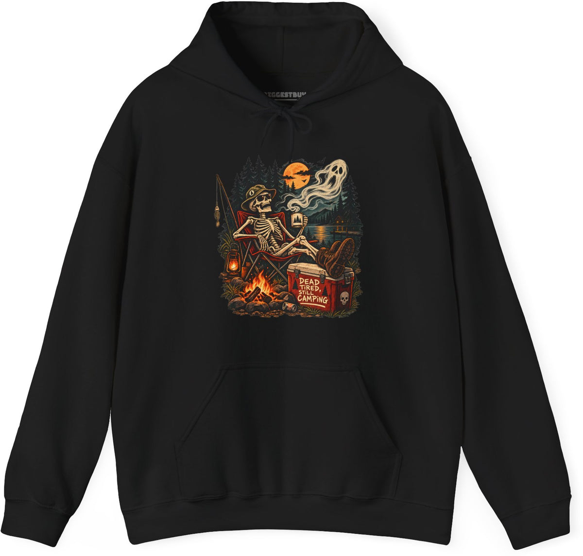 Dead Tired - Pullover Hoodie in Black, front view