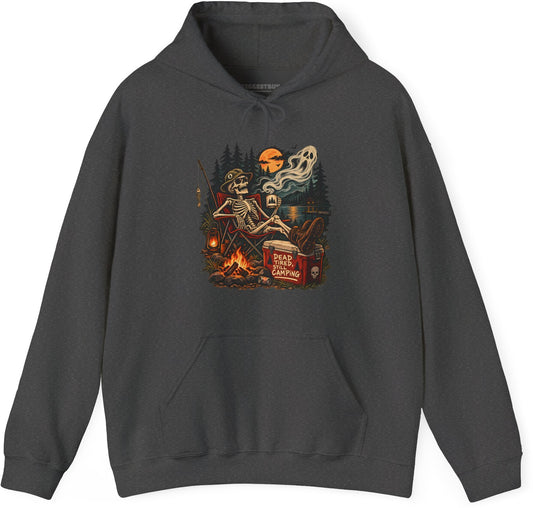 Dead Tired - Pullover Hoodie in Dark Heather, front view