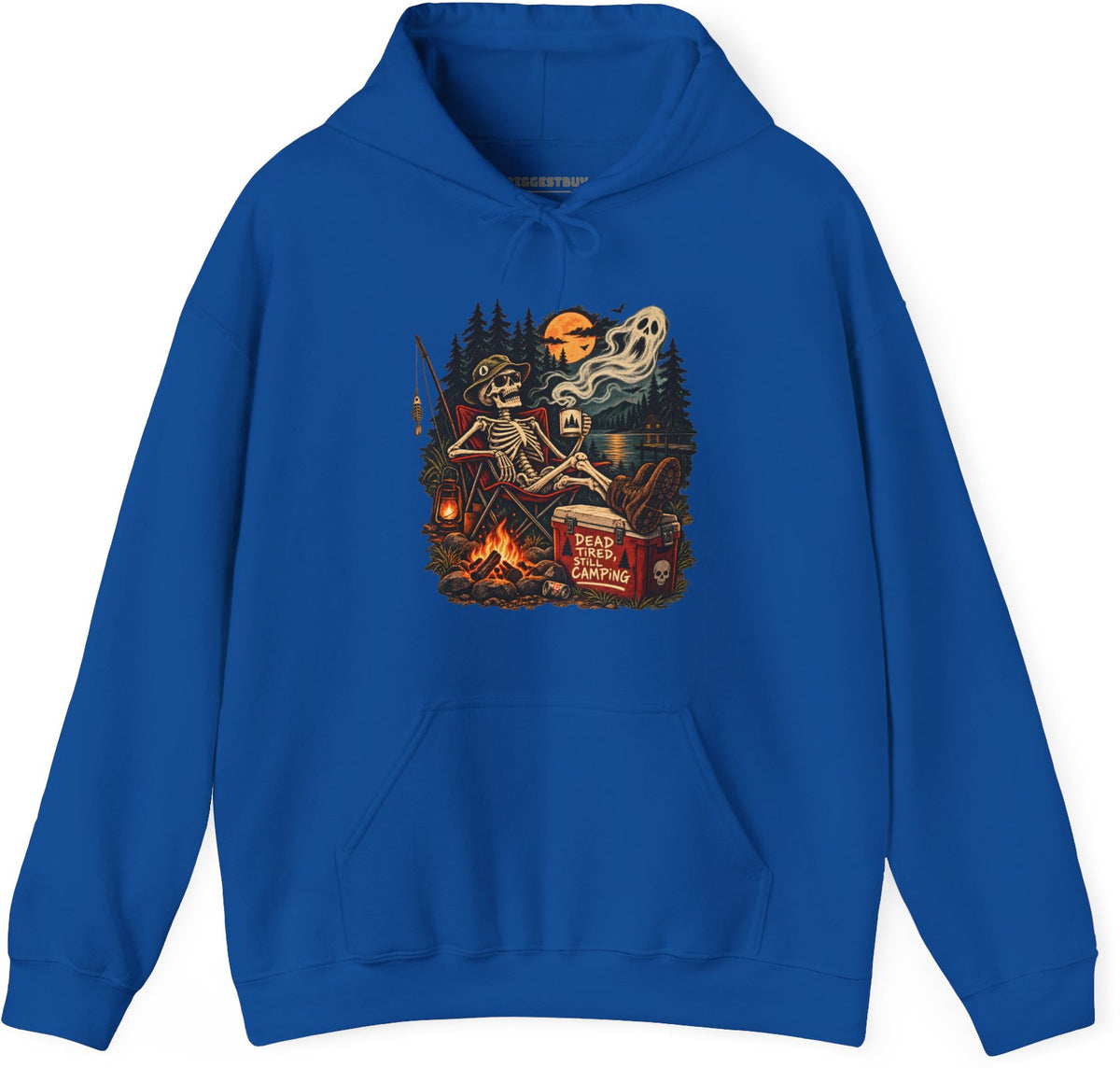 Dead Tired - Pullover Hoodie in Royal, front view