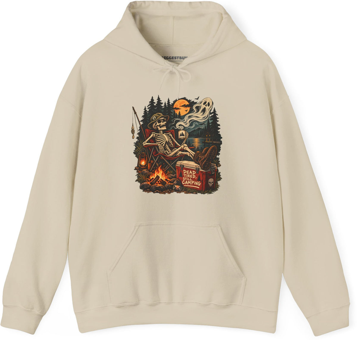 Dead Tired - Pullover Hoodie in Sand, front view
