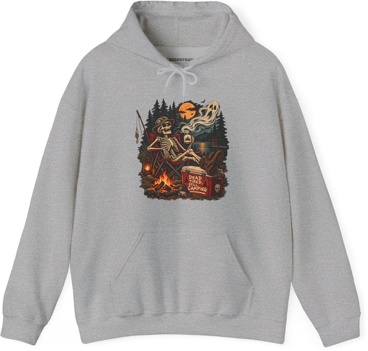 Dead Tired - Pullover Hoodie in Sport Grey, front view