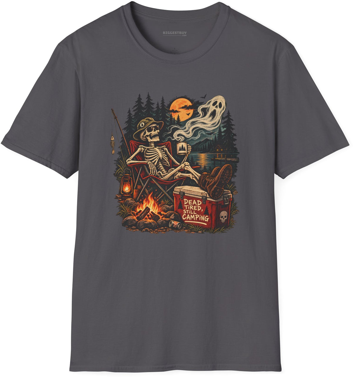 Dead Tired - Softstyle T-Shirt in Charcoal, front view
