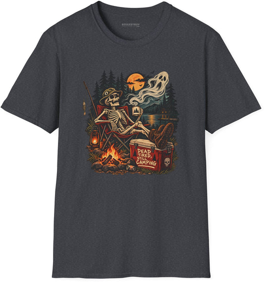 Dead Tired - Softstyle T-Shirt in Dark Heather Grey, front view