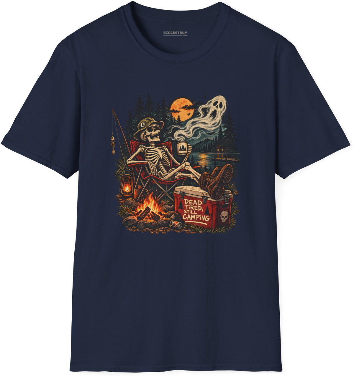 Dead Tired - Softstyle T-Shirt in Navy, front view