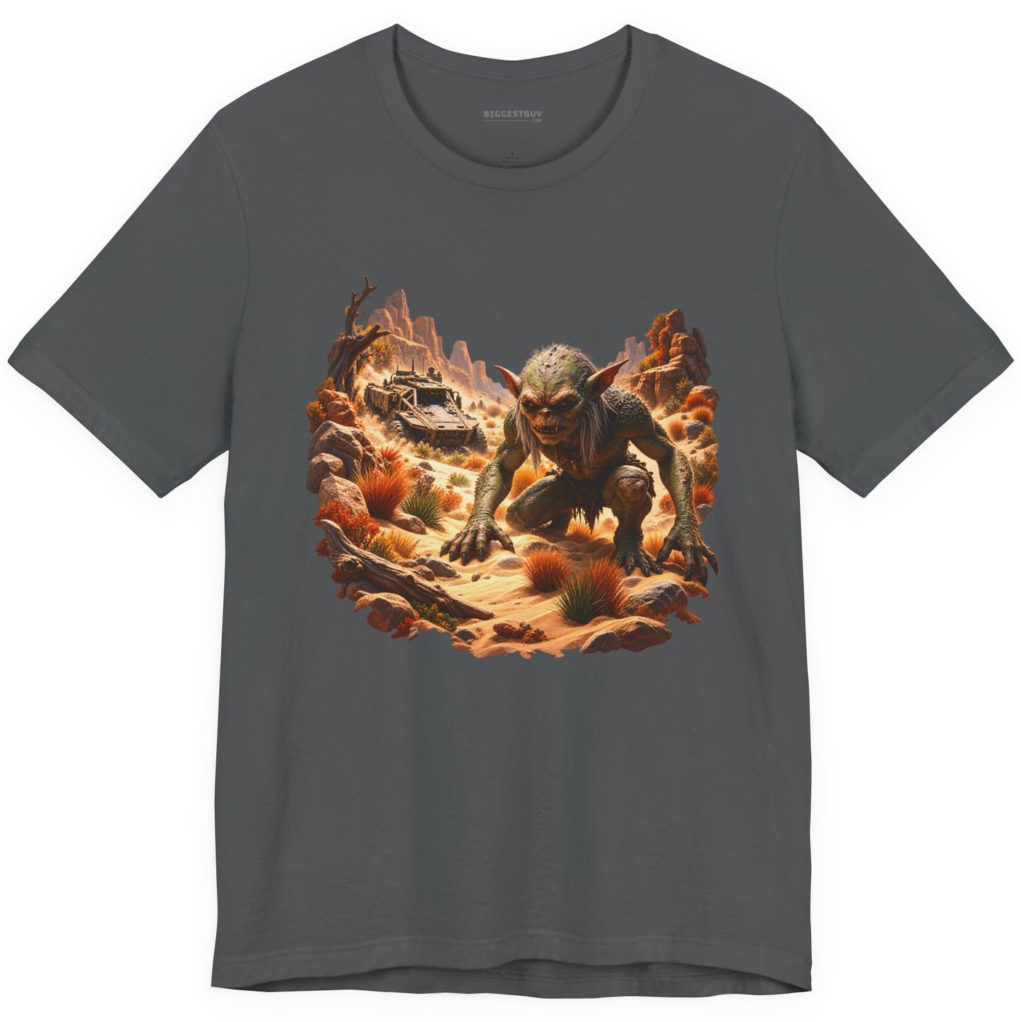 Desert Gargoyle - Classic Jersey Tee in Asphalt, front view