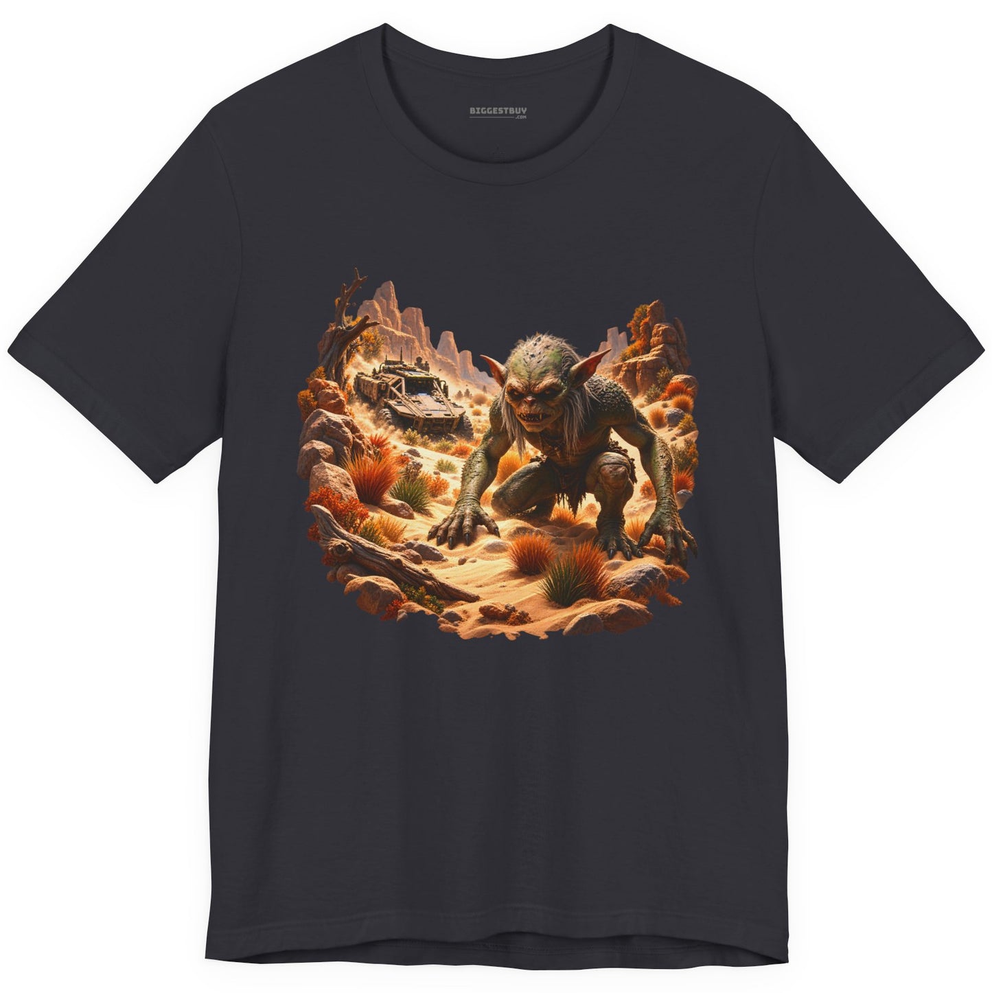 Desert Gargoyle - Classic Jersey Tee in Dark Grey, front view