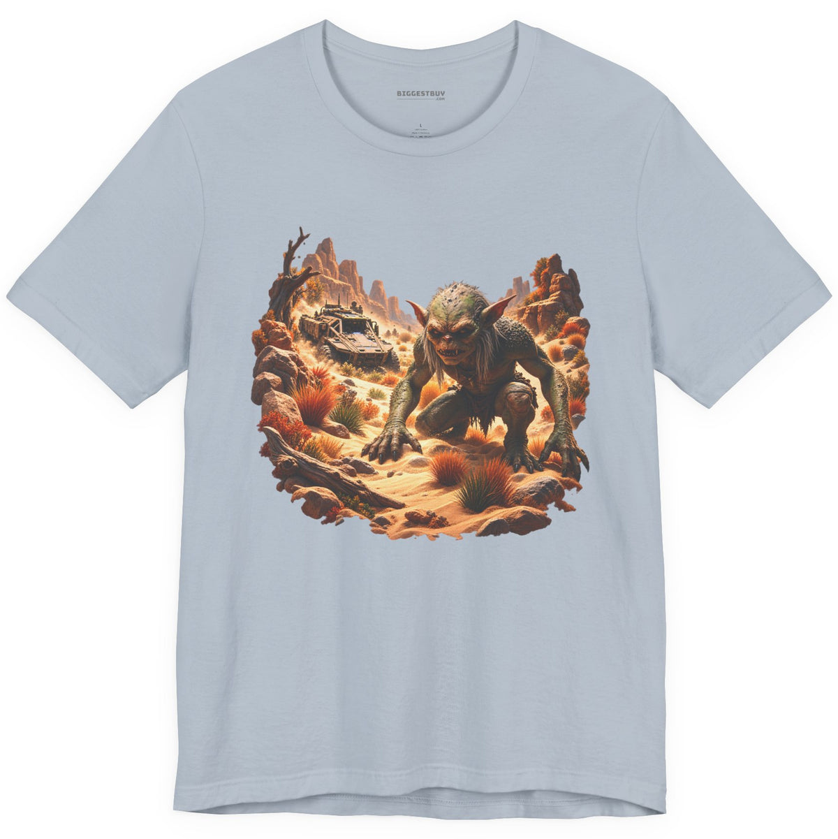 Desert Gargoyle - Classic Jersey Tee in Light Blue, front view