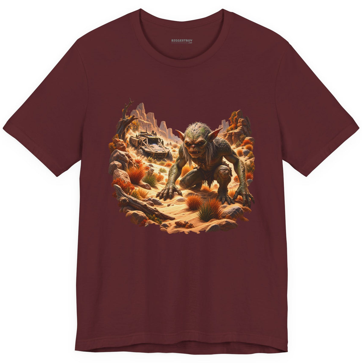 Desert Gargoyle - Classic Jersey Tee in Maroon, front view