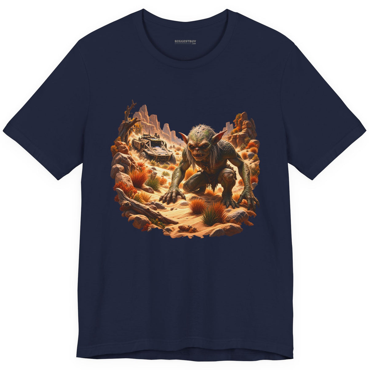 Desert Gargoyle - Classic Jersey Tee in Navy, front view