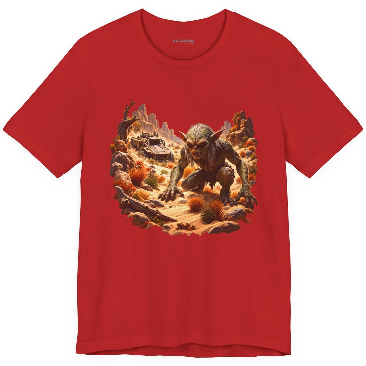Desert Gargoyle - Classic Jersey Tee in Red, front view