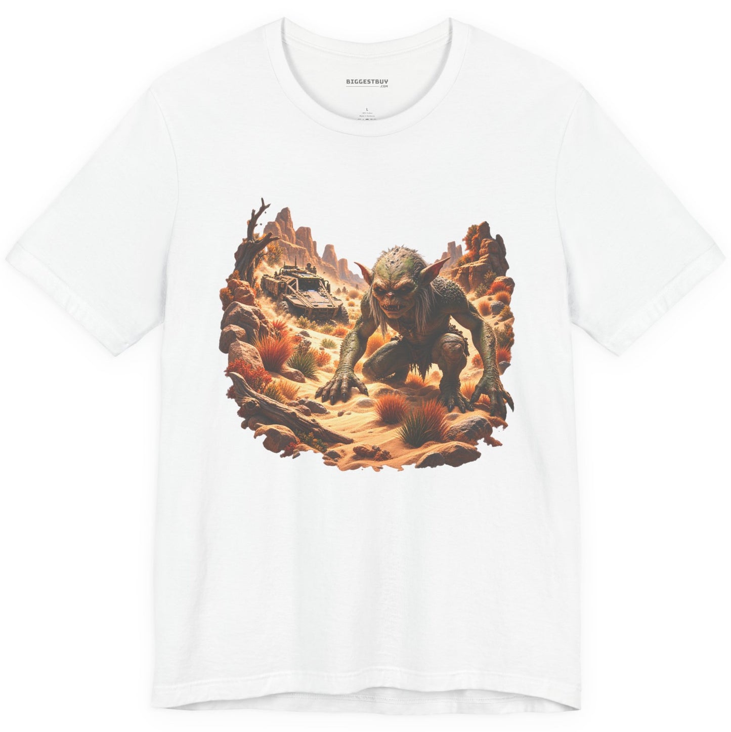 Desert Gargoyle - Classic Jersey Tee in White, front view