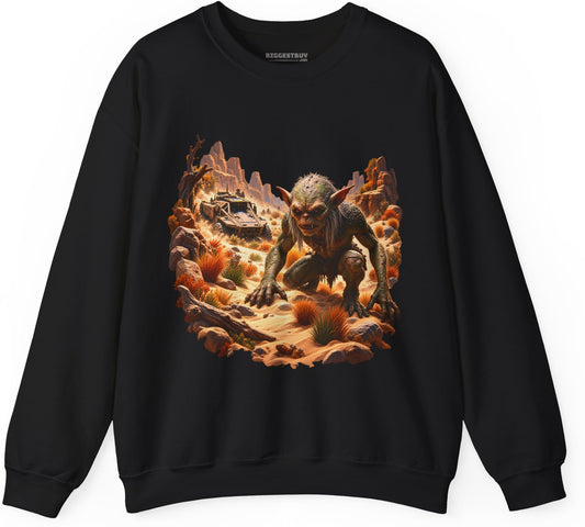 Desert Gargoyle - Crewneck Sweatshirt in Black, front view