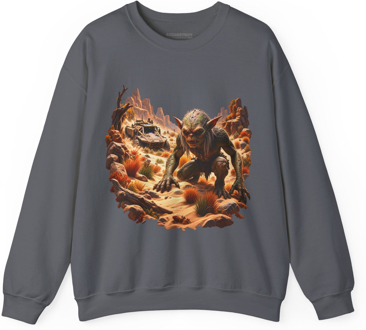 Desert Gargoyle - Crewneck Sweatshirt in Charcoal, front view