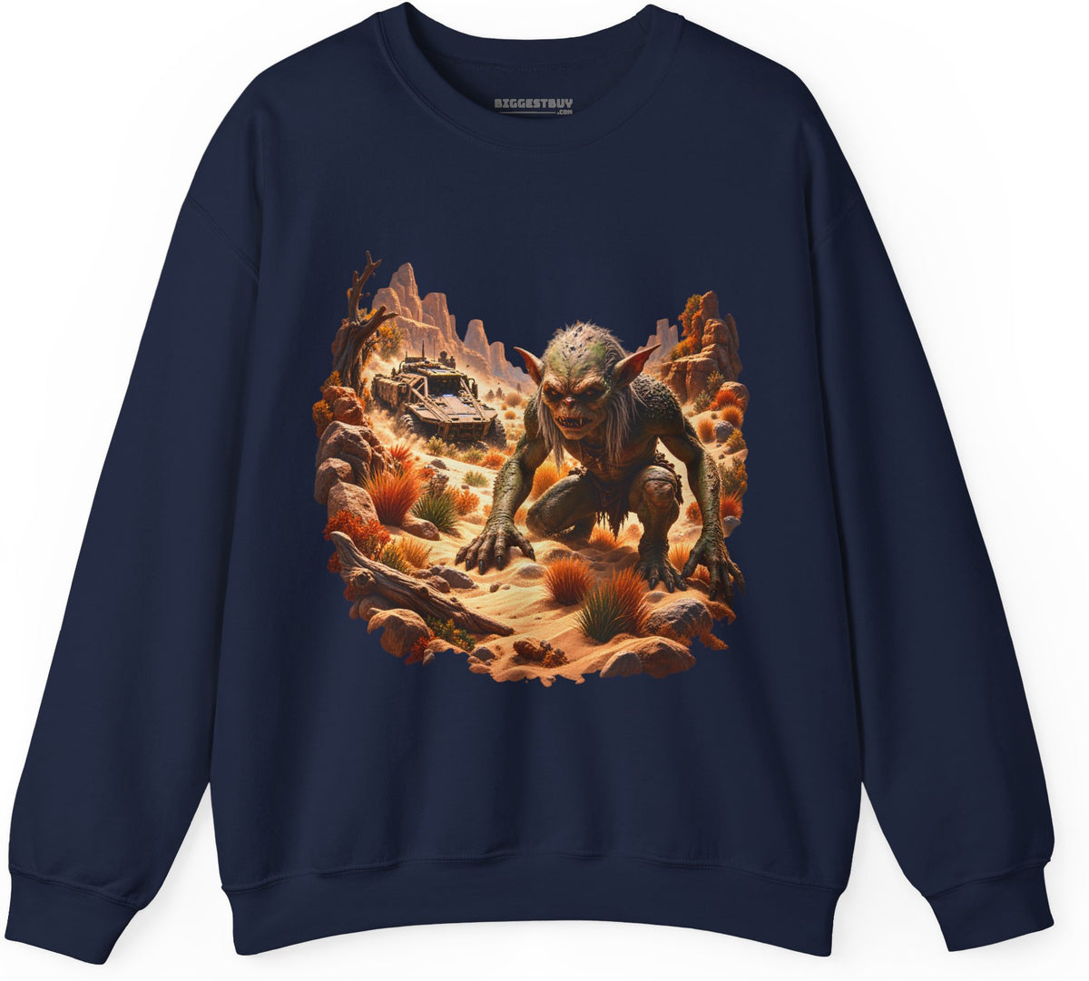 Desert Gargoyle - Crewneck Sweatshirt in Navy, front view