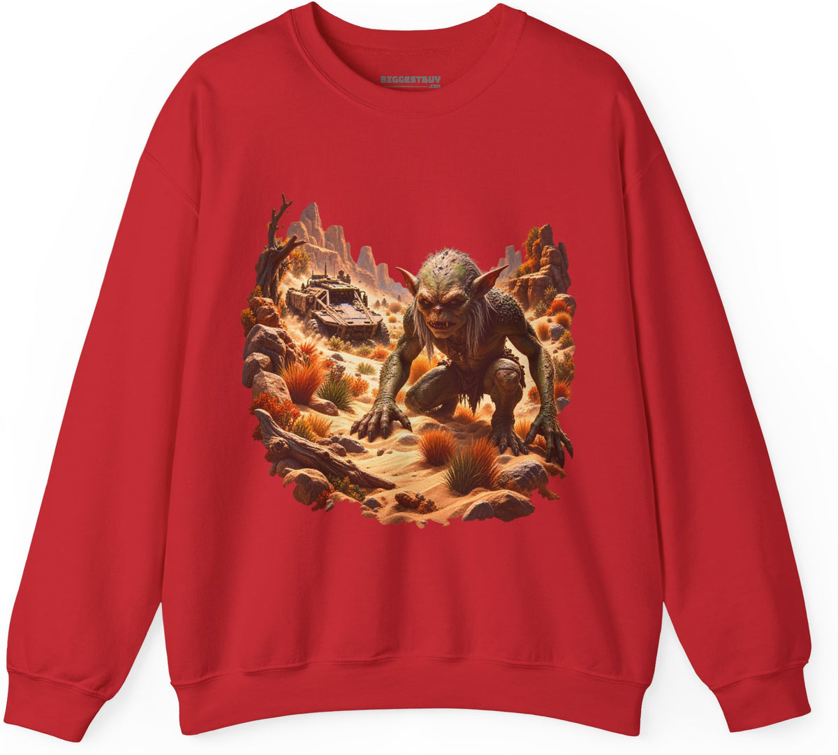 Desert Gargoyle - Crewneck Sweatshirt in Red, front view