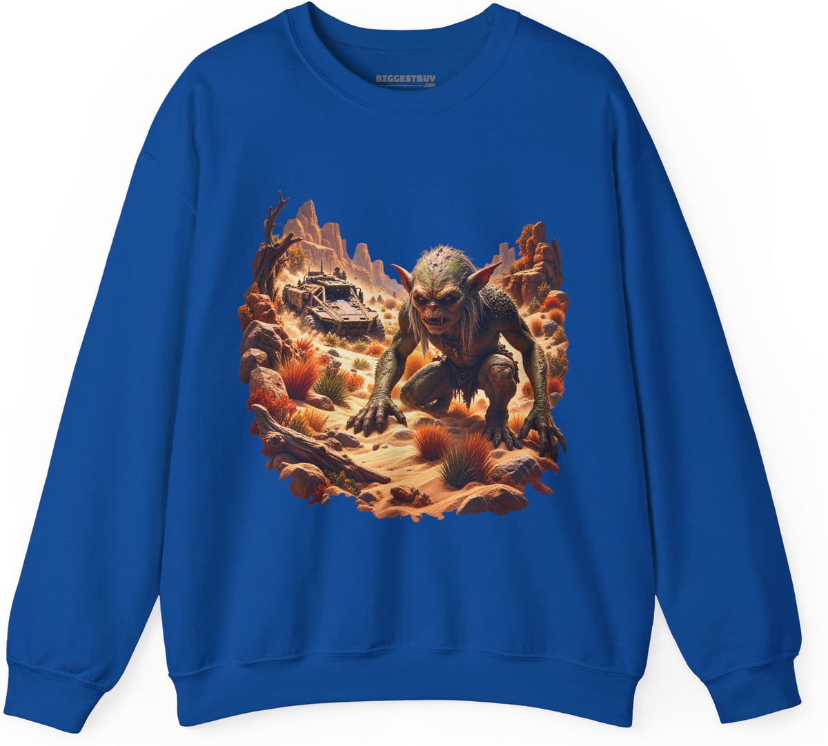 Desert Gargoyle - Crewneck Sweatshirt in Royal, front view