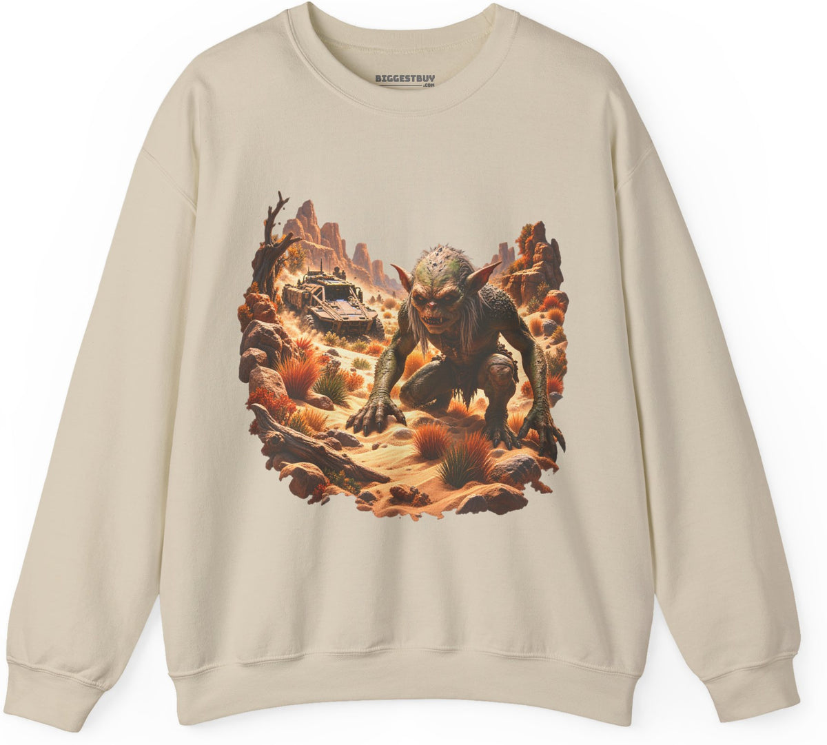 Desert Gargoyle - Crewneck Sweatshirt in Sand, front view