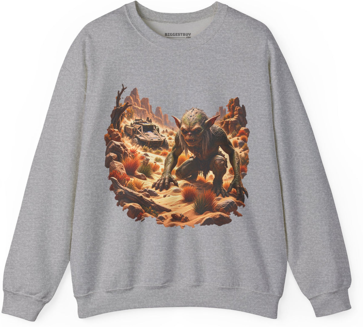 Desert Gargoyle - Crewneck Sweatshirt in Sport Grey, front view