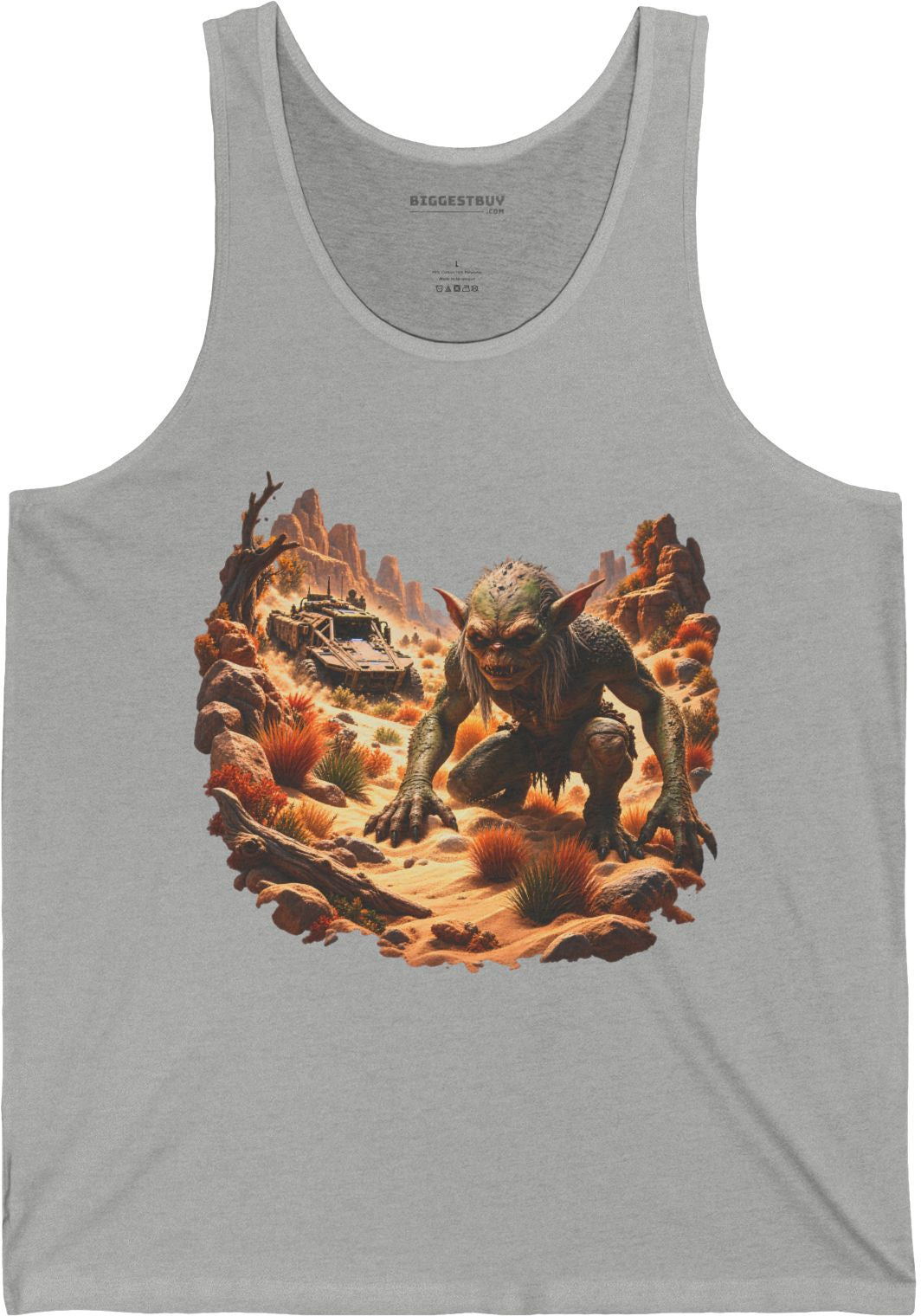 Desert Gargoyle - Jersey Tank Top in Athletic Heather, front view