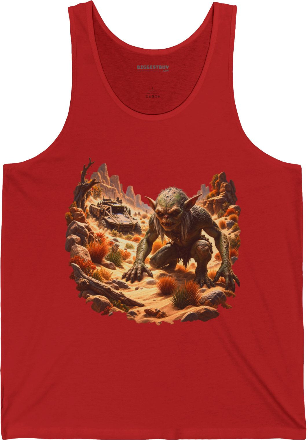 Desert Gargoyle - Jersey Tank Top in Red, front view
