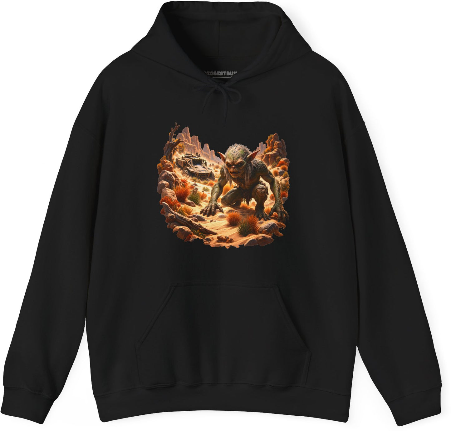 Desert Gargoyle - Pullover Hoodie in Black, front view