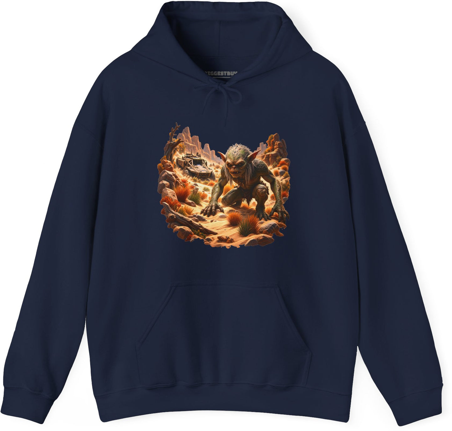 Desert Gargoyle - Pullover Hoodie in Navy, front view