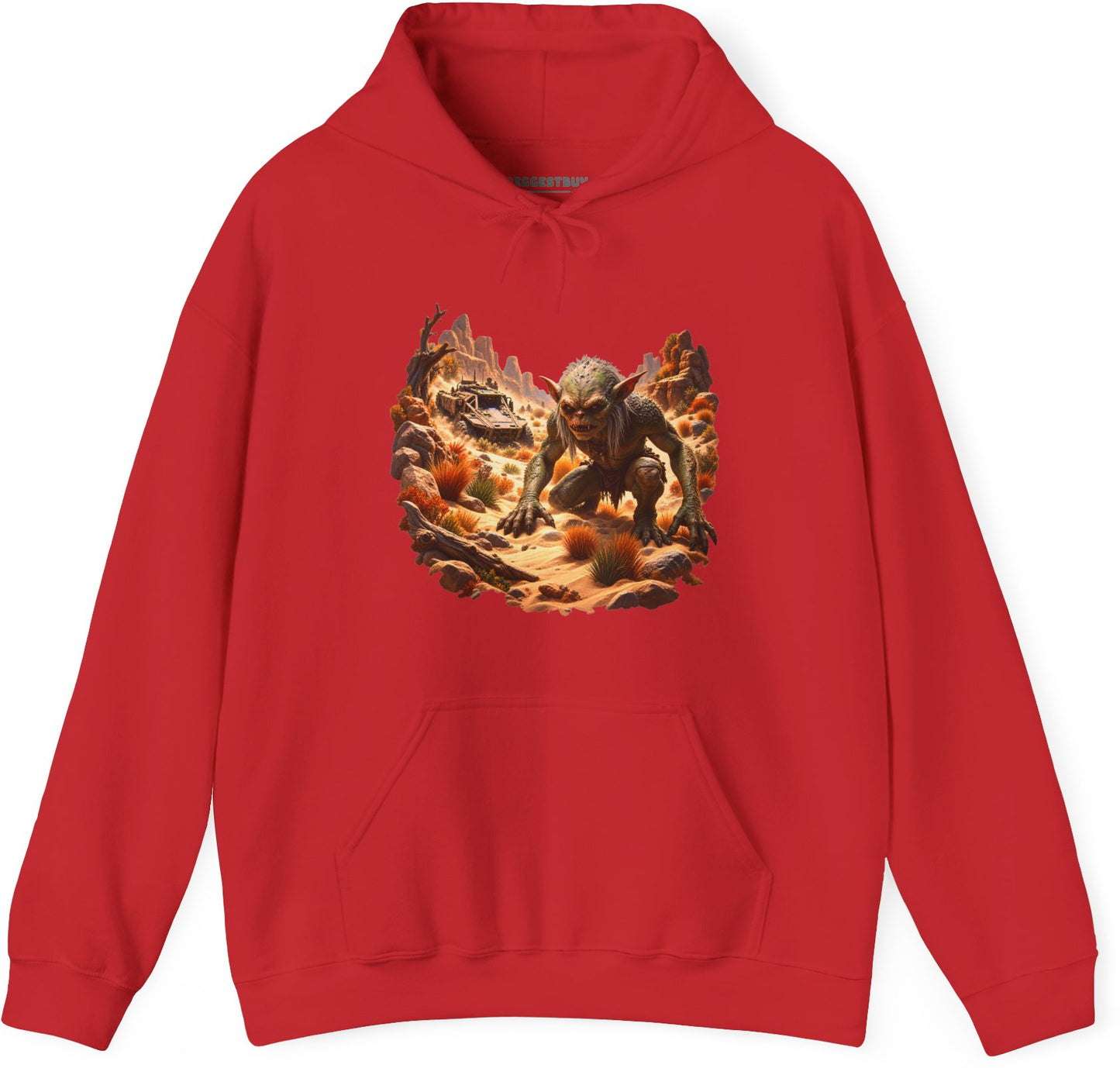 Desert Gargoyle - Pullover Hoodie in Red, front view