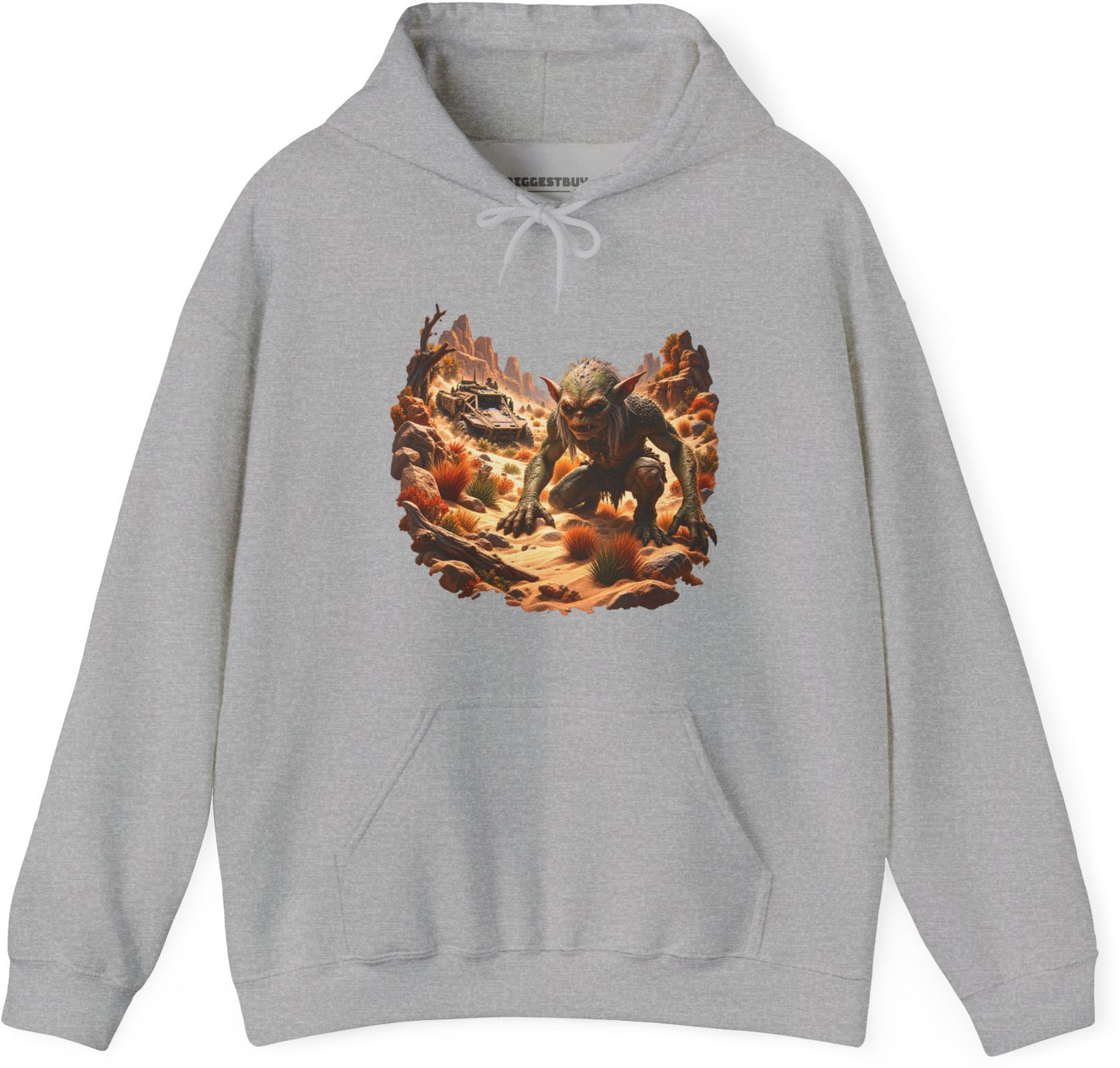Desert Gargoyle - Pullover Hoodie in Sport Grey, front view