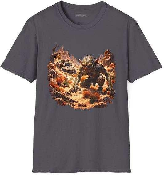 Desert Gargoyle - Softstyle T-Shirt in Charcoal, front view