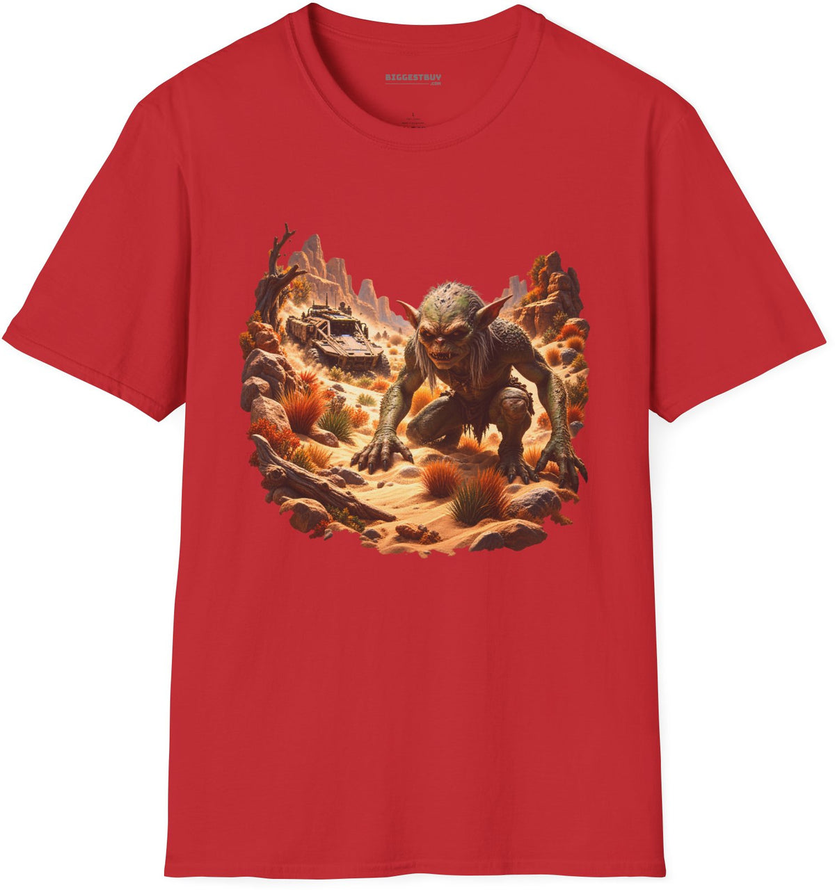Desert Gargoyle - Softstyle T-Shirt in Red, front view