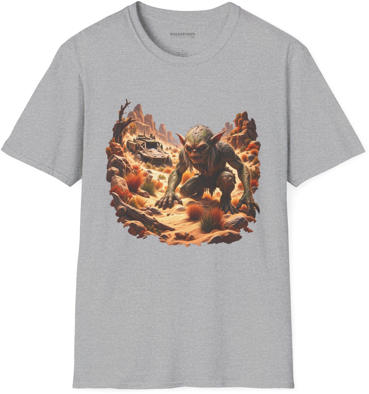 Desert Gargoyle - Softstyle T-Shirt in Sport Grey, front view