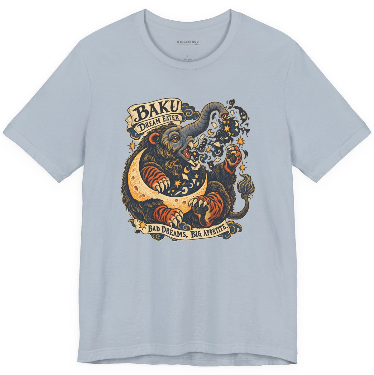 Dream Eater - Classic Jersey Tee in Light Blue, front view