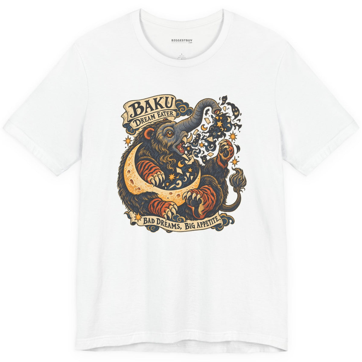 Dream Eater - Classic Jersey Tee in White, front view