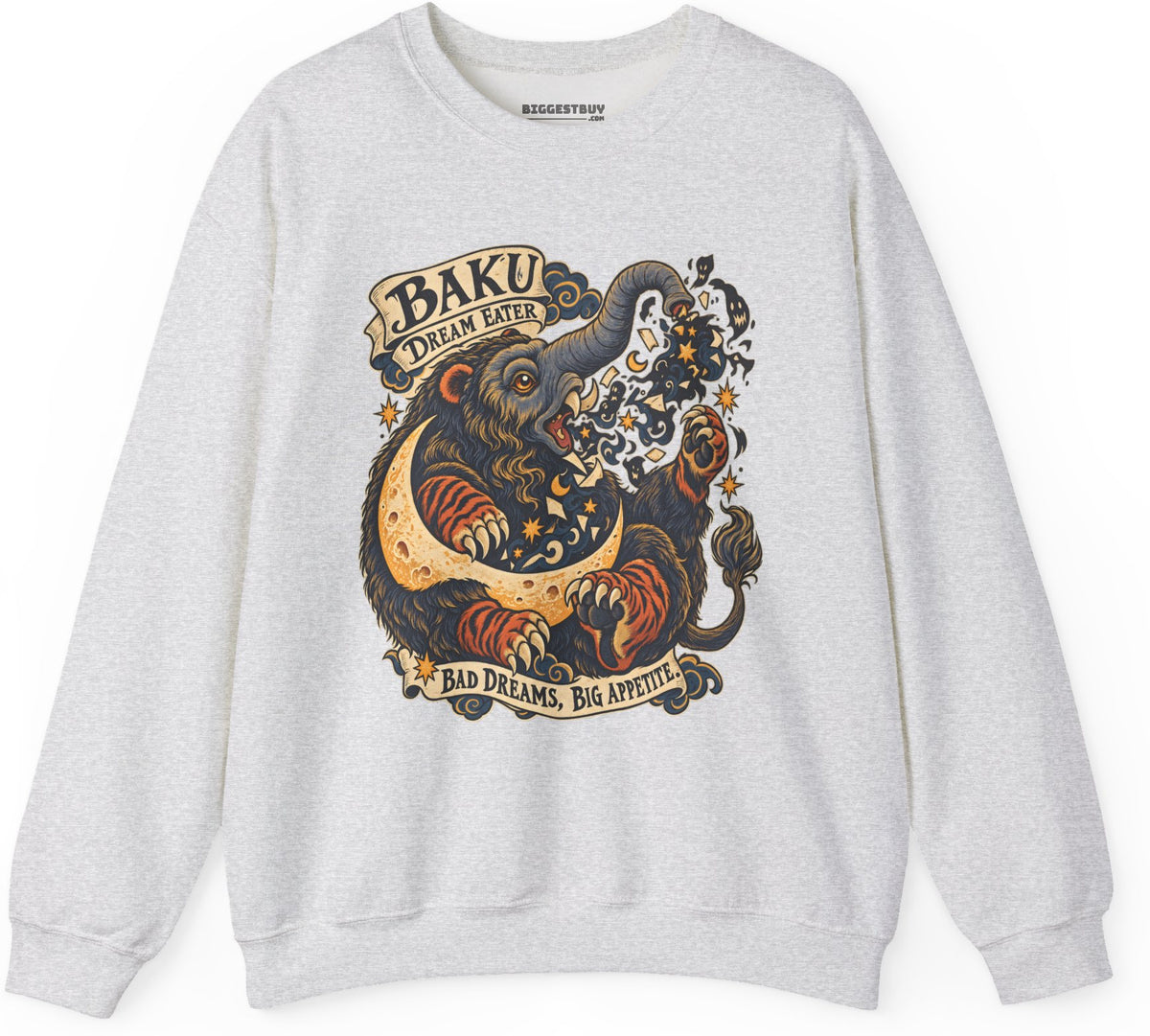 Dream Eater - Crewneck Sweatshirt in Ash, front view