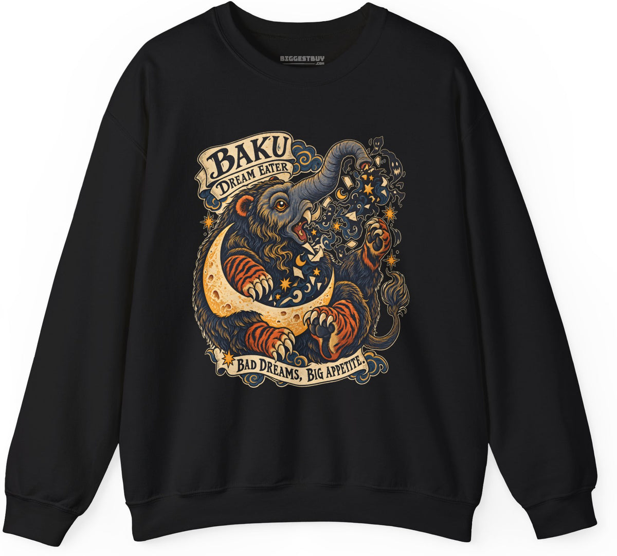Dream Eater - Crewneck Sweatshirt in Black, front view