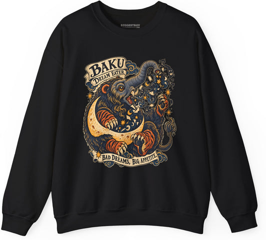Dream Eater - Crewneck Sweatshirt in Black, front view