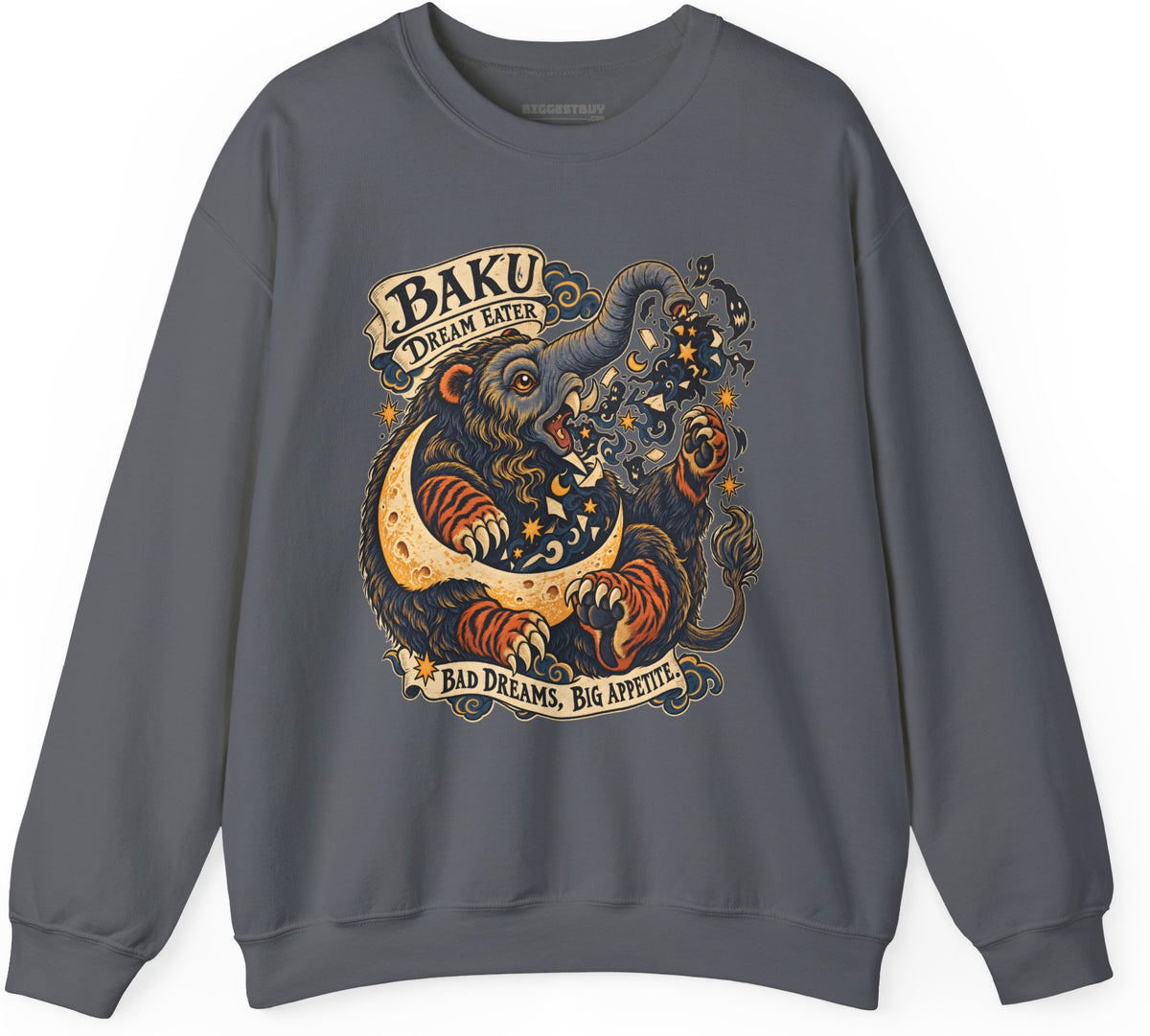 Dream Eater - Crewneck Sweatshirt in Charcoal, front view