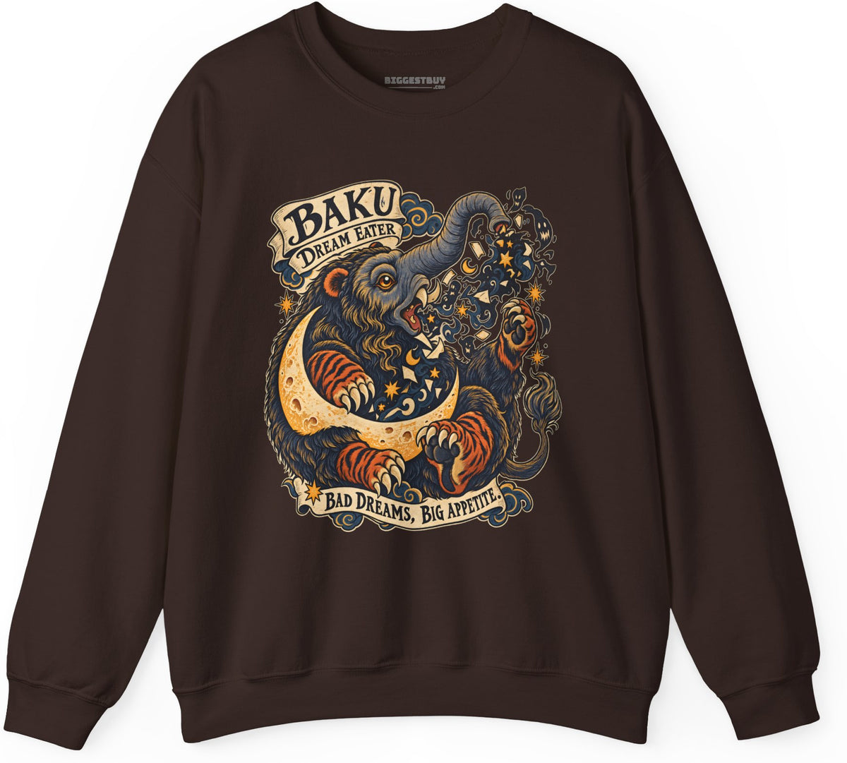 Dream Eater - Crewneck Sweatshirt in Dark Chocolate, front view
