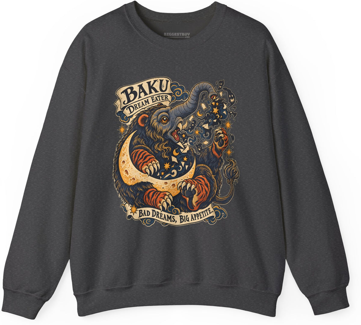 Dream Eater - Crewneck Sweatshirt in Dark Heather, front view