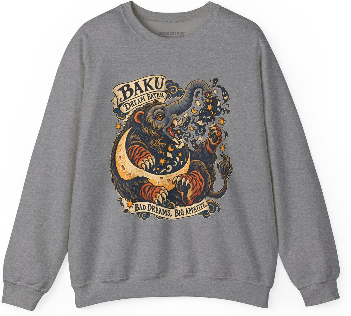 Dream Eater - Crewneck Sweatshirt in Graphite Heather, front view
