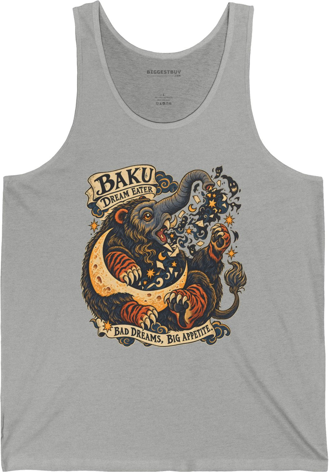 Dream Eater - Jersey Tank Top in Athletic Heather, front view