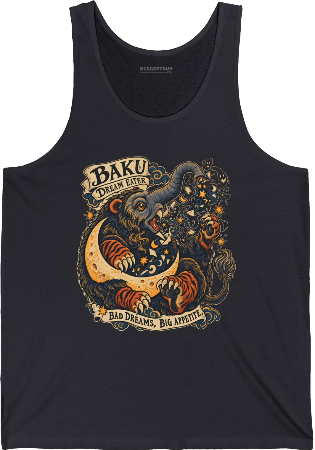 Dream Eater - Jersey Tank Top in Dark Grey, front view