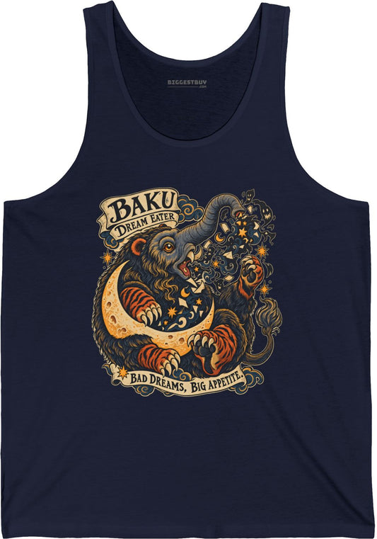 Dream Eater - Jersey Tank Top in Navy, front view