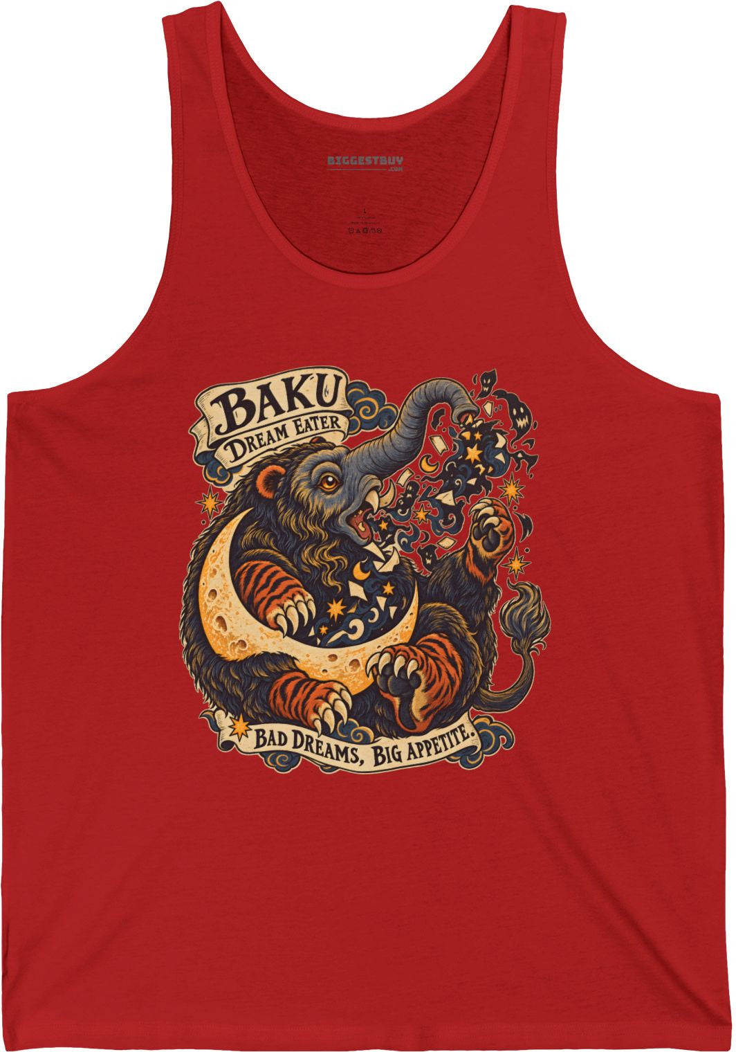 Dream Eater - Jersey Tank Top in Red, front view