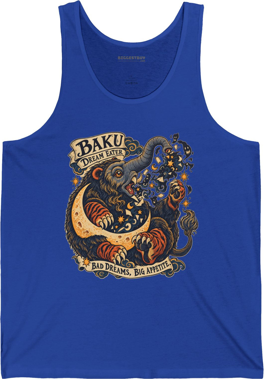 Dream Eater - Jersey Tank Top in True Royal, front view